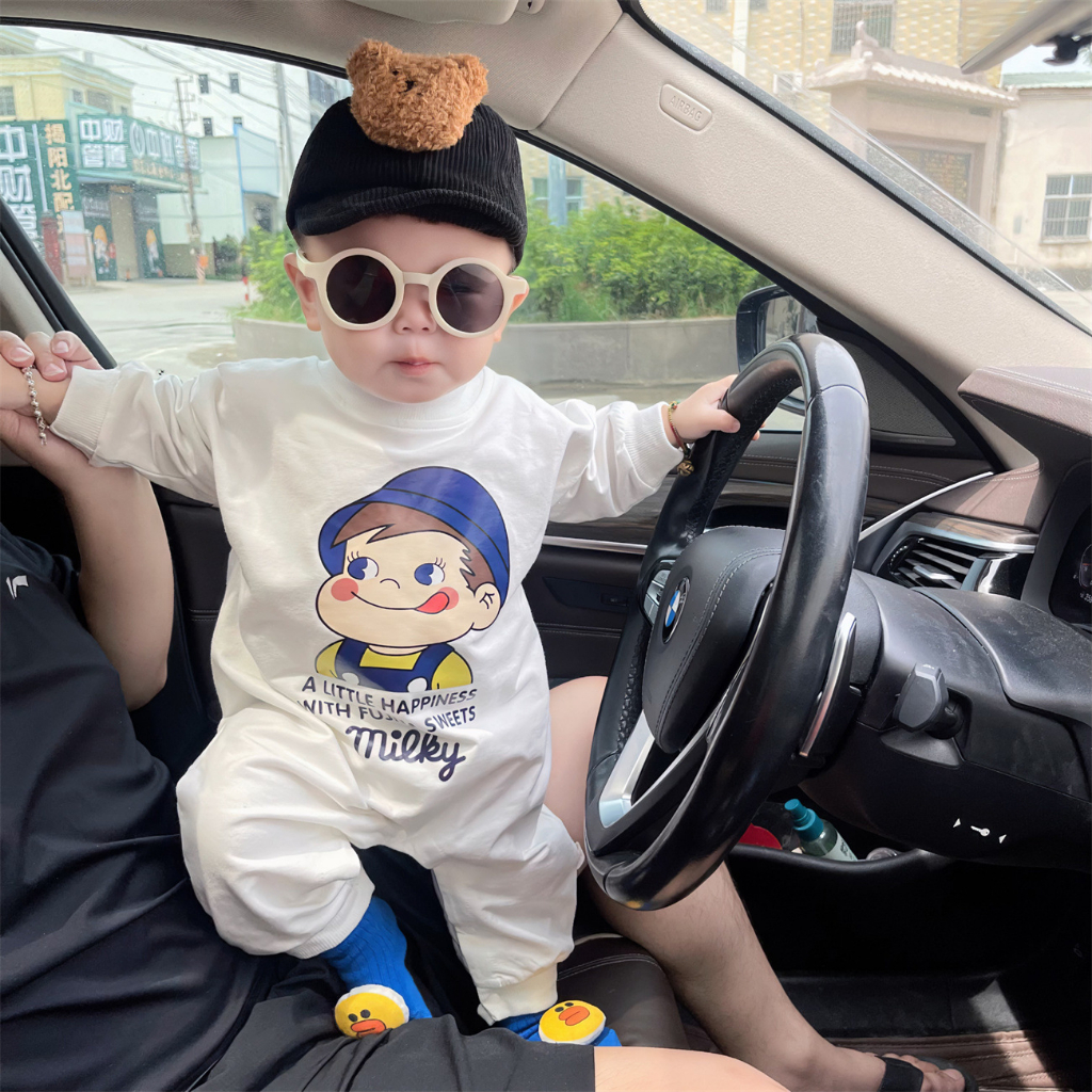 Bộ Áo Liền Quần Dài Tay Thời Trang Mùa Thu Cho Bé