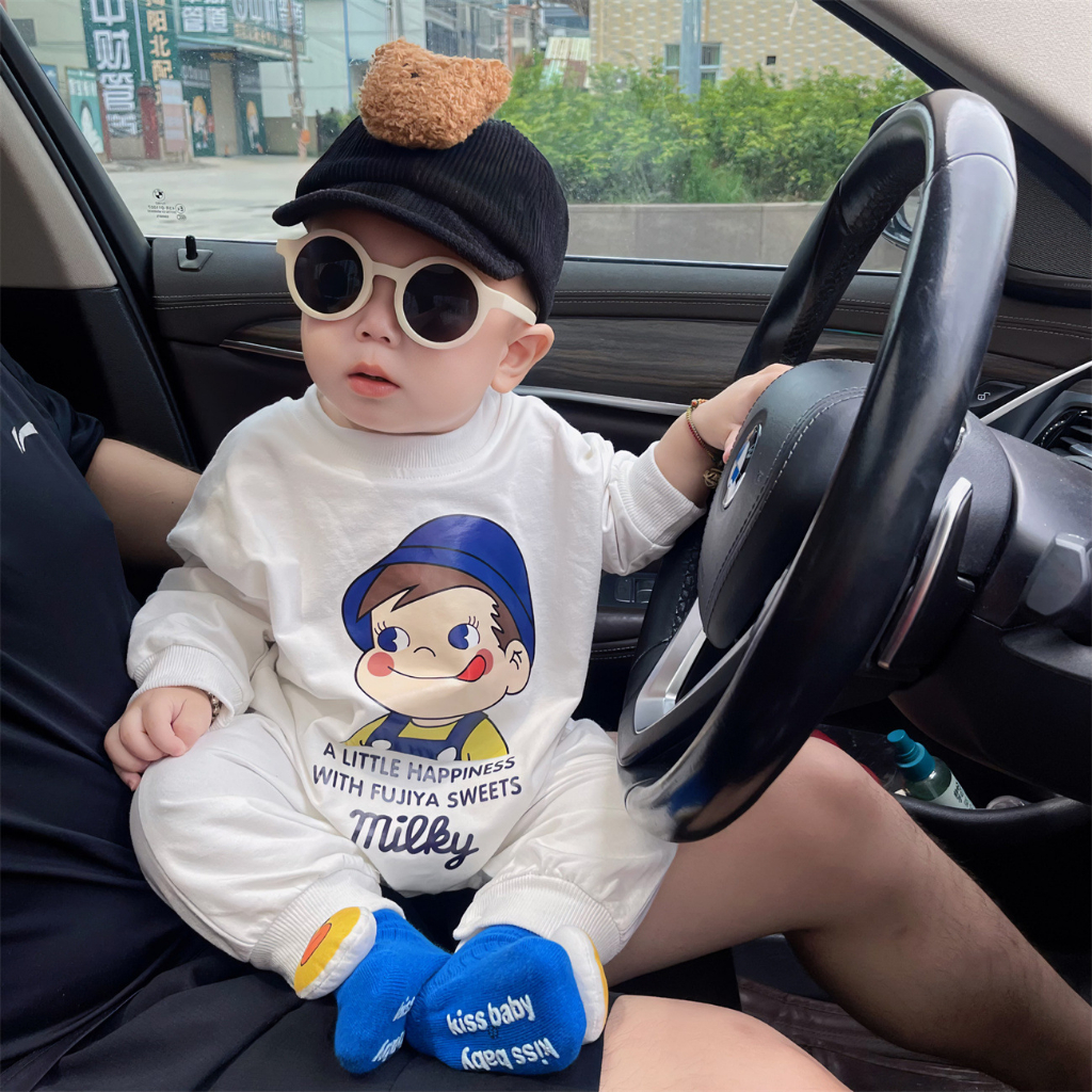 Bộ Áo Liền Quần Dài Tay Thời Trang Mùa Thu Cho Bé