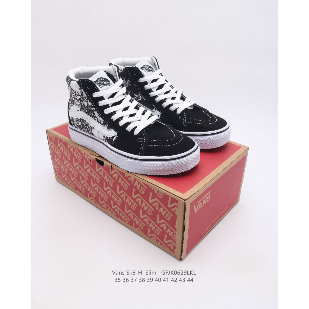 Vans vans classic series sk8-hi high-top giày vải thể thao thông thường giày thể thao cặp đôi giày thời trang retro nam nữ giày