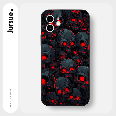 Ốp lưng JURSUE mềm chống bẩn hình độc lạ ngầu đen cho iPhone 17 16 15 14 13 12 11 Pro Max SE 2020 X XR XS ip 8 7 Plus Y3996
