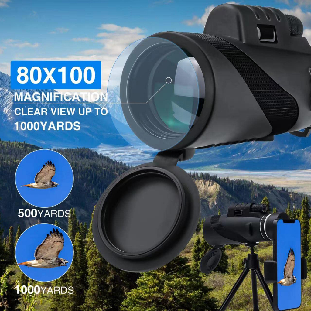 Kính Viễn Vọng Độ Phóng Đại Kính thiên văn một mắt công suất cao 80x100 để quan sát chim khi đi cắm trại