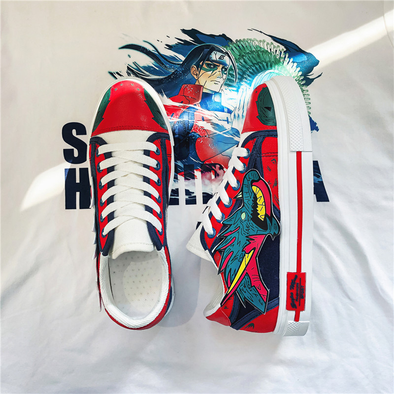 Anime ninja naru canvas sneakers low top casual shoes cho trẻ em thanh niên nam