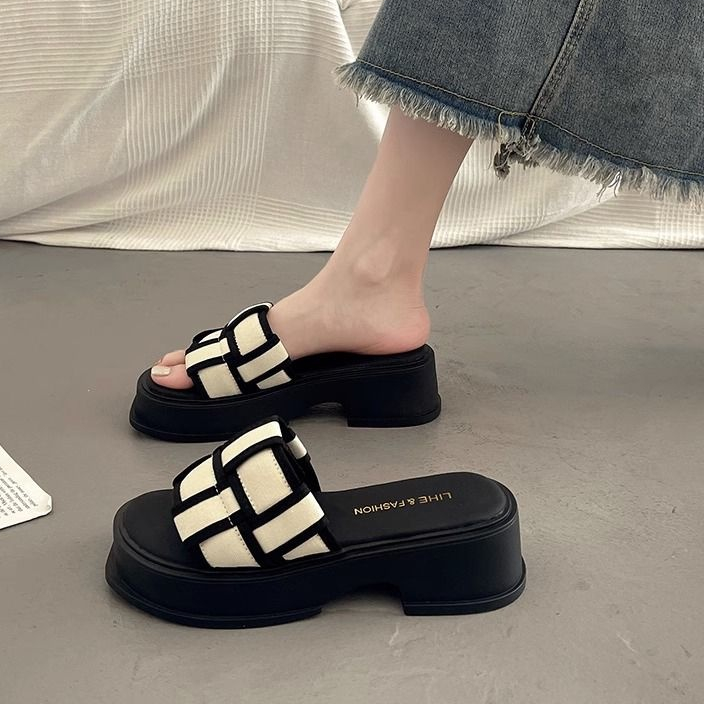 HONGXINGJIE dép sandal nữ dép đế cao Xu hướng thời trang năm 2023NEW      062127