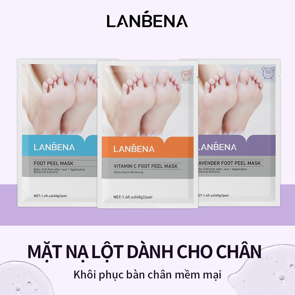 Mặt Nạ Chân Lanbena Dạng Lột Tẩy Tế Bào Chết Chăm Sóc Chống Nứt Nẻ Lột Da Tay Chân 3PCS