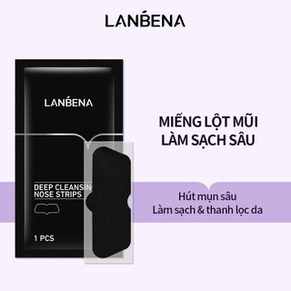 3PCS Mặt nạ lột mụn mũi Lanbena làm sạch sâu than hoạt tính dưỡng ẩm chăm sóc làn da 2g
