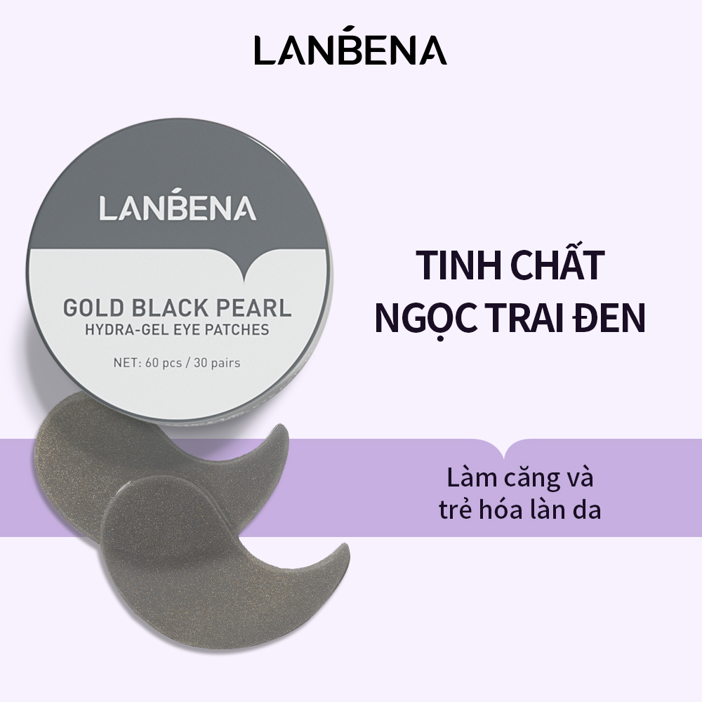 Bộ 60 Mặt Nạ Mắt Lanbena Tinh Chất Ngọc Trai Đen Collagen Làm Trẻ Hoá Da Giảm Quầng Thâm Hiệu Quả