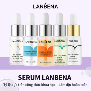 Serum LANBENA chiết xuất vitamin C/ 6 peptide/ axit hyaluronic/ vàng 24k 15ml