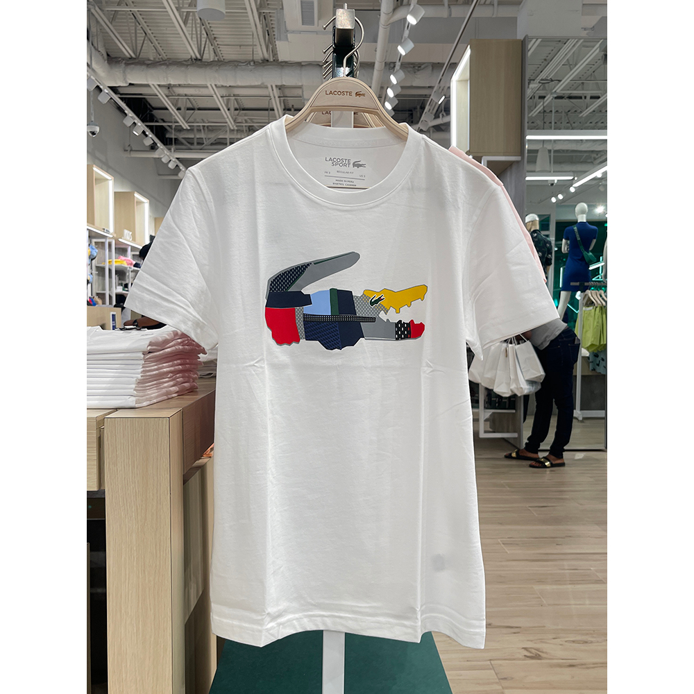 Lacoste Áo Thun Thể Thao Ngắn Tay Cổ Tròn Chất Liệu cotton Thiết Kế Thoải Mái Giản Dị Dành Cho Nam