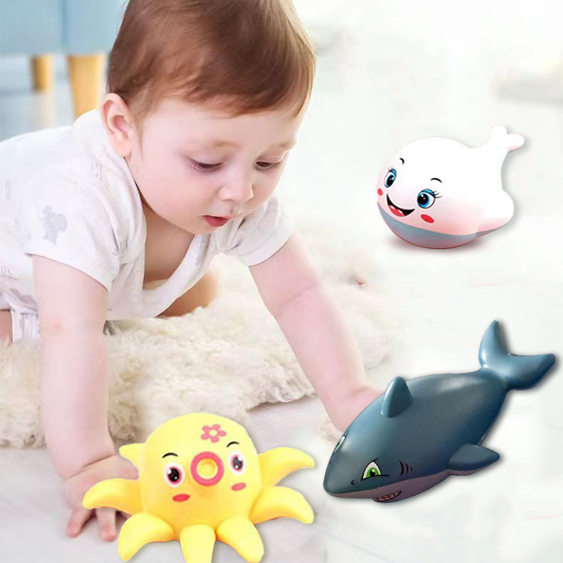 Đồ Chơi Xe Kéo Lưng / Xe Hơi Hình Cá Mập Trắng / Bạch Tuộc / Cá Voi Dễ Thương Cho Bé