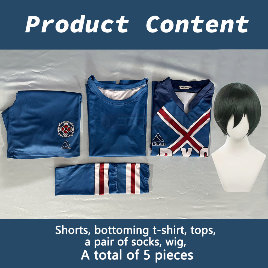 Holoun blue lock anime p.x.g pari ekusu jen cosplay trang phục rin jersey đồng phục bóng đá thể thao hàng ngày mặc cô gái