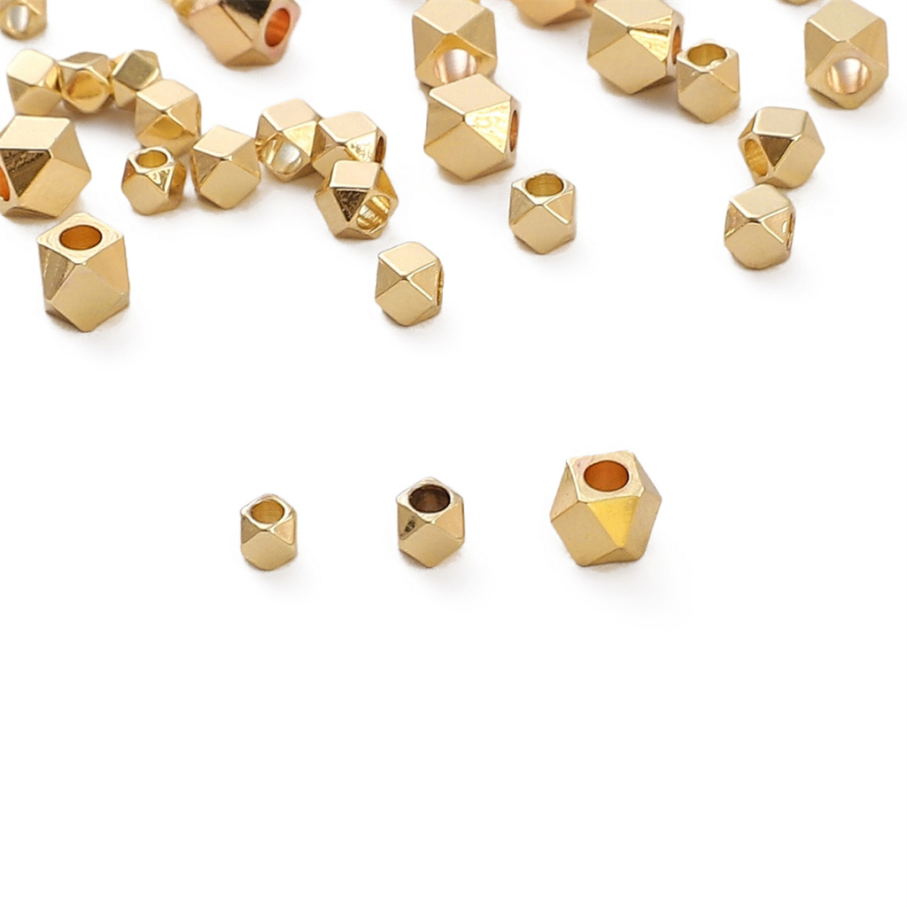 10/50 cái hạt đồng mạ vàng 14k cho vòng đeo tay vòng cổ làm đồ trang sức hạt rời