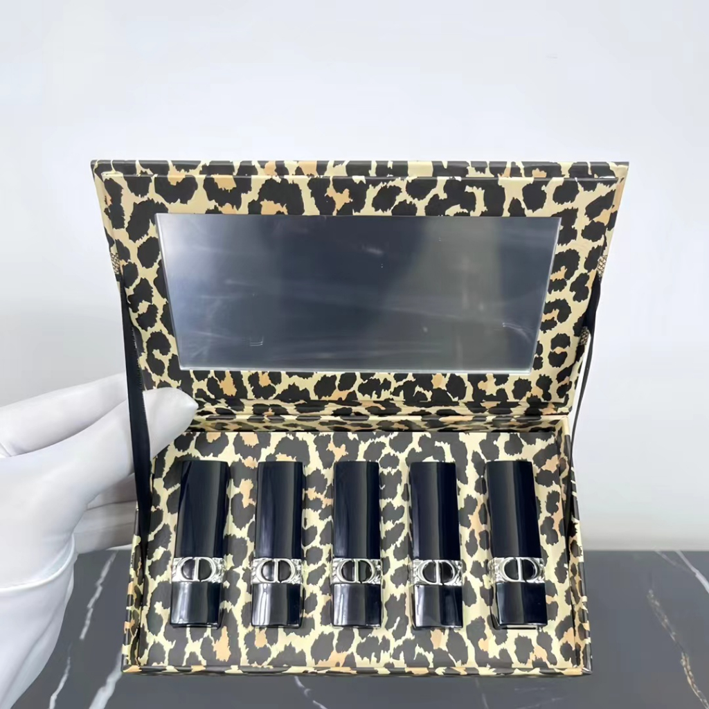 Phong Cách Mới!Dior dior blue gold lipstick sample five-piece set leopard print style tăng cường làn da 999#720#
