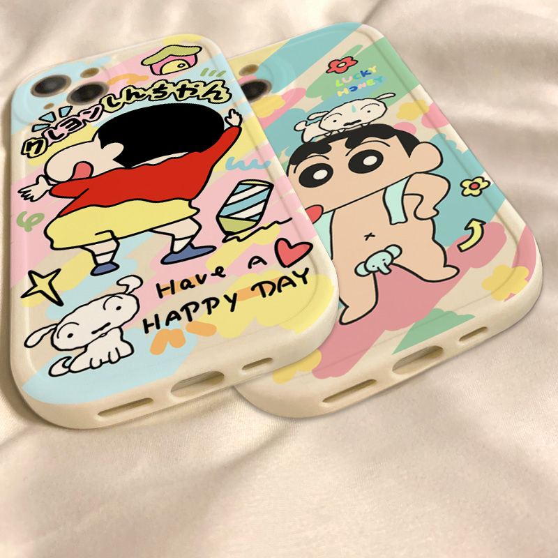 Ốp Điện Thoại Silicon In Hình Cậu Bé Bút Chì shin chan Cho iphone 6s 11 14promax 13 127 8plus x xr xsmax se 14plus 13pro silicone