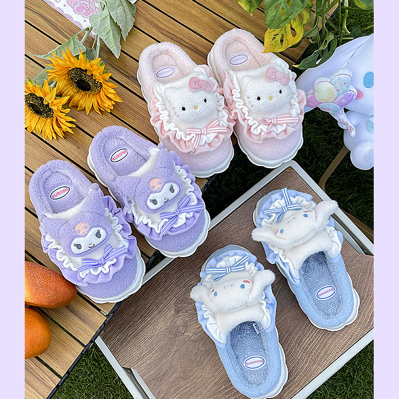 Kulomi dép bông nữ mùa đông trong nhà hoạt hình dễ thương dép sanrio
