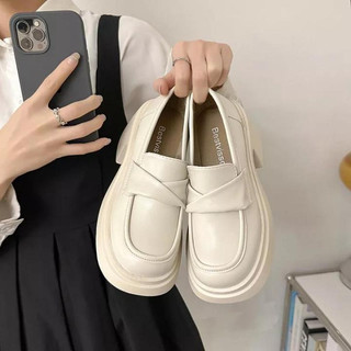 Giày lười nữ (tăng 7cm), giày cao gót đen trắng
