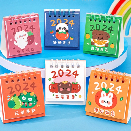 Lịch để bàn mini năm 2023-2024 Lịch bỏ túi cầm tay cute dễ thương Lizamo