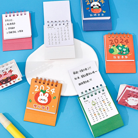 Lịch để bàn mini năm 2023-2024 Lịch bỏ túi cầm tay cute dễ thương Lizamo