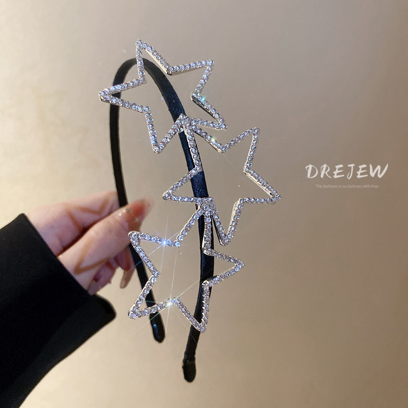 DREJEW Cài tóc ngôi sao năm cánh đính đá thiết kế ngọt ngào cá tính thời trang Hàn Quốc cho nữ