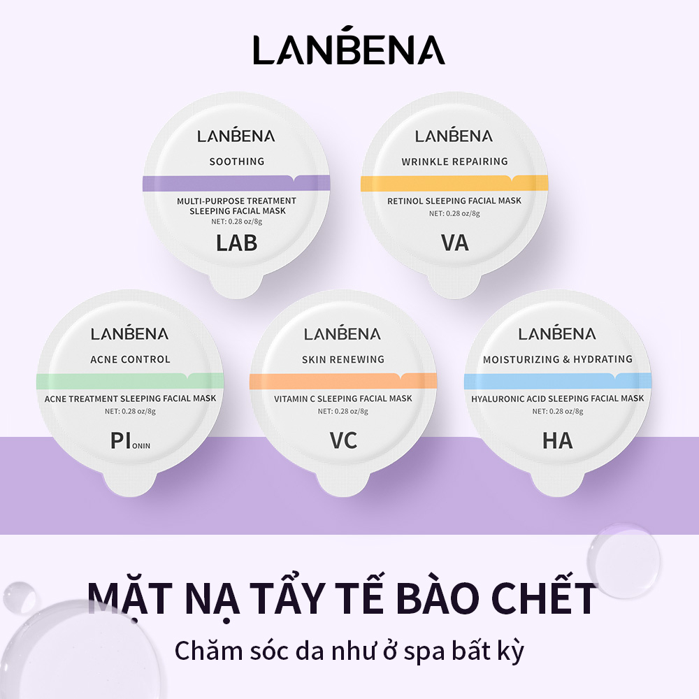 Mặt nạ ngủ dưỡng ẩm trắng da Lanbena 8g