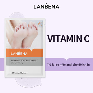 Cặp mặt nạ chân Lanbena vitamin C dạng lột tẩy tế bào chết làm giảm thâm và nếp nhăn dưỡng trắng da mịn màng 40g
