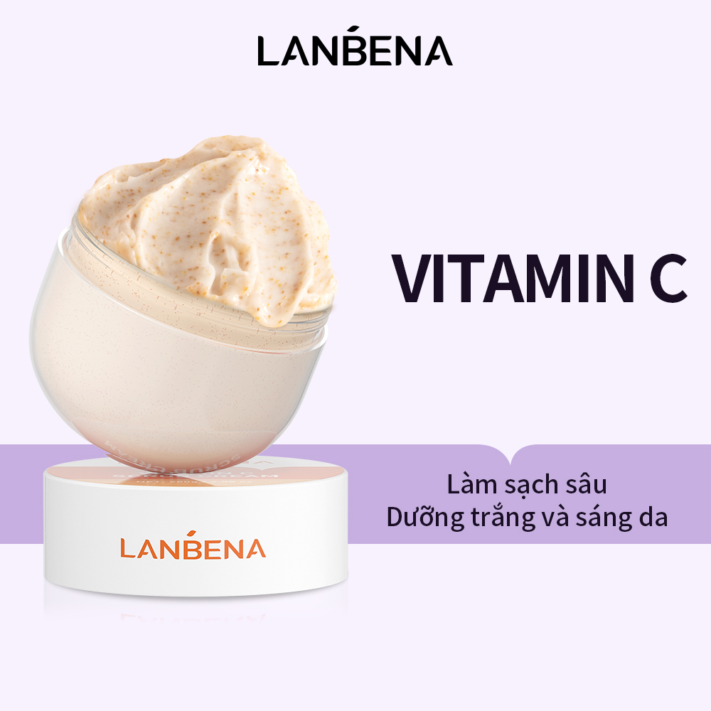 Tẩy tế bào chết Lanbena thành phần Vitamin C dưỡng trắng cấp ẩm kiềm dầu làm sạch sâu 280g