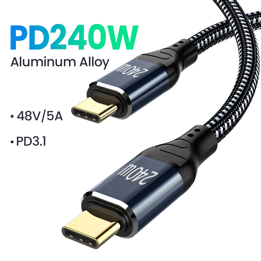 Cáp sạc nhanh 240w công suất cao type-c nam sang nam usb-c điện thoại máy tính xách tay pd sạc nhanh 5a
