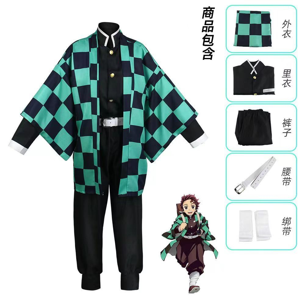 Demon Slayer Cosplay Costume Kimetsu no Yaiba Nezuko Tanjirou Agatsuma Zenitsu Giyuu Shinobu Rengoku  Men Women clothing cos Uniform wig Halloween