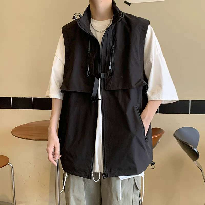 Kyushuad ve áo xu hướng vest văn học thanh niên phổ biến single-breasted tiêu chuẩn mới dây kéo vest