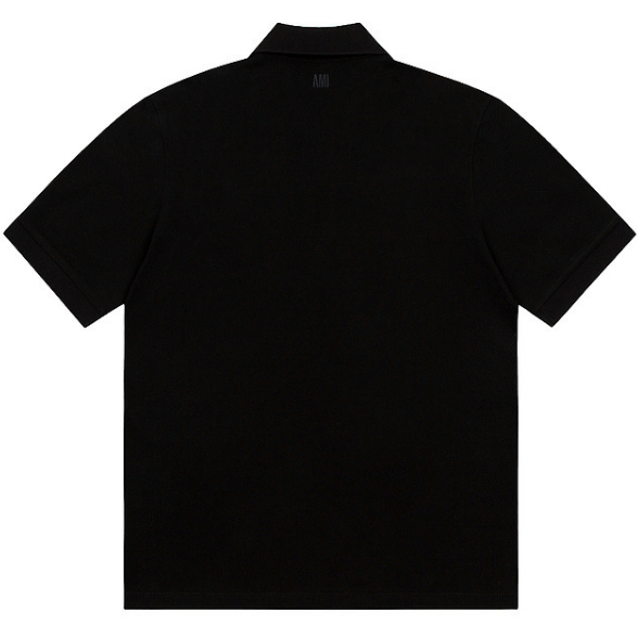 AMI POLO Áo thun nam nữ ngắn tay ngắn tay ngụy trang cổ tròn mới
