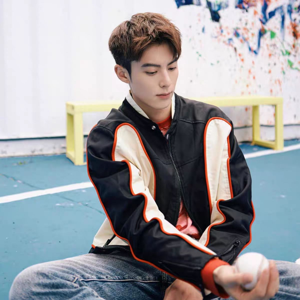 Phong cách vintage| Đồng phục bóng chày nam mỹ retro xe máy áo khoác bomber cặp đôi trang phục vải chất lượng cao