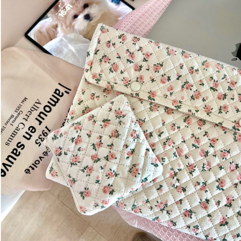 Túi đựng máy tính xách tay phong cách hàn quốc in hoa 13/14 inch bao đựng máy tính xách tay chống sốc