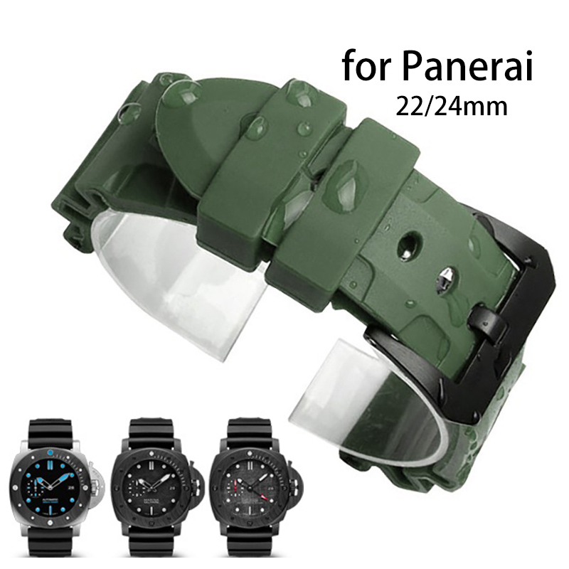 Dây đeo đồng hồ silicon cho dây đeo panerai 22mm 24mm dây đeo đồng hồ mềm cao su cho phụ nữ nam giới dây đeo tay thể thao không thấm nước với các công cụ miễn phí
