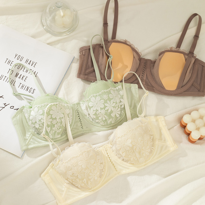 Thời trang 4 màu áo ngực ren của phụ nữ đồ lót thoáng khí siêu mỏng đồ lót dây bralette