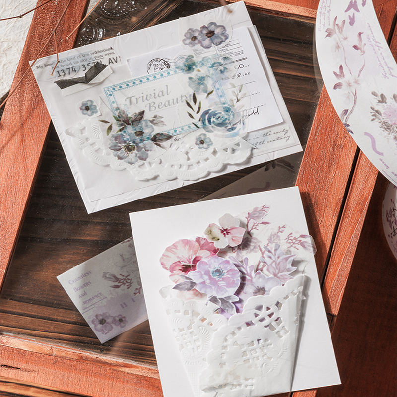 Mr. Paper  200cm/cuộn Washi băng Nhà thơ vui vẻ Cây và hoa Những hình ảnh ghép bằng tay sáng tạo DIY hình ảnh Cái cốc Thẻ văn phòng phẩm Trang trí băng