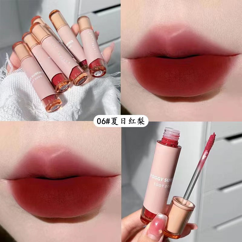 Tootdodo son bóng mờ Son bóng trang điểm làm đẹp chăm sóc môi màu đỏ nhung mờ Son môi lâu trôi chống thấm nước mỹ phẩm trang điểm