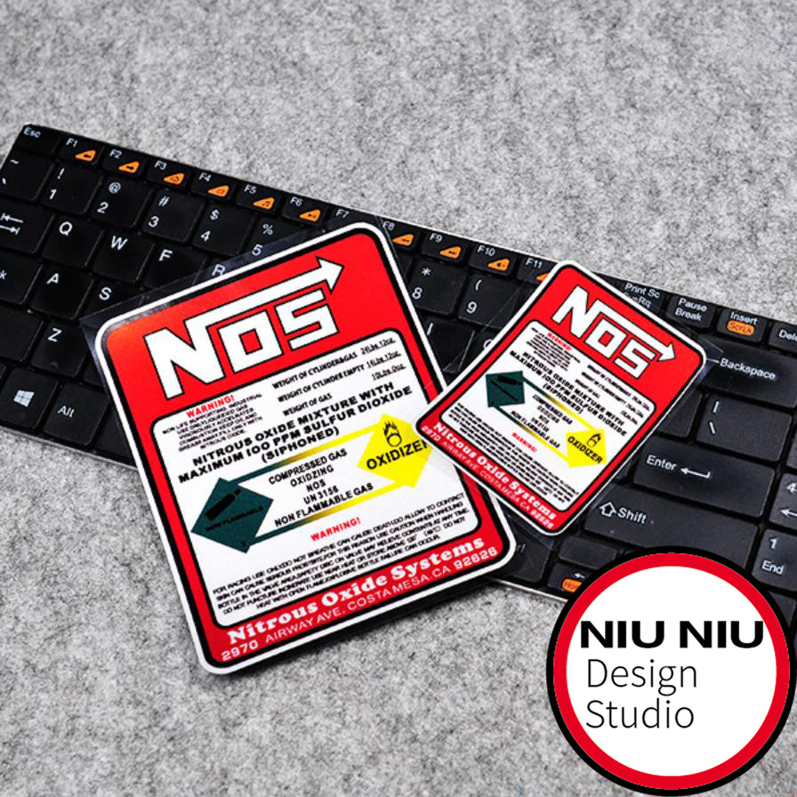 NIUNIU xe dán cho nos dán phản quang máy gia tốc nitơ dán cảnh báo nội thất bình chữa cháy ô tô dán trang trí xe máy dán xe máy dán xe
