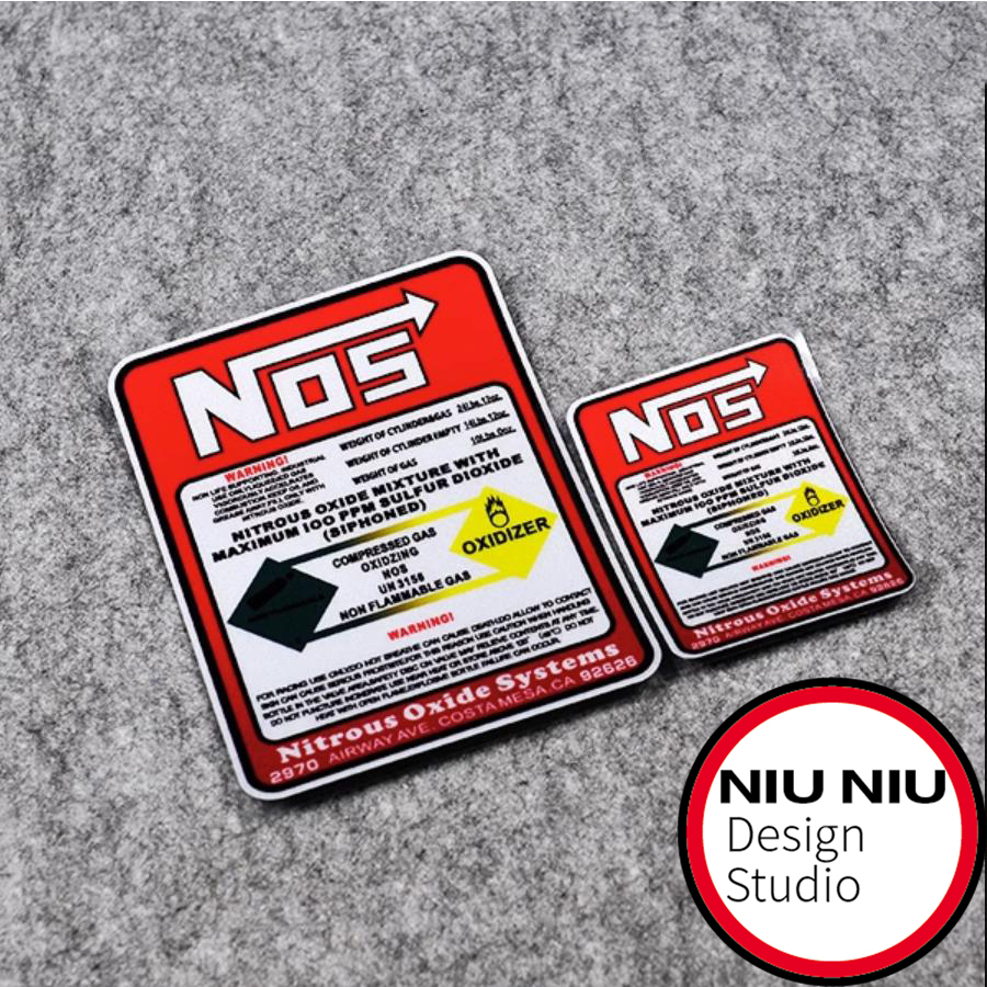 NIUNIU xe dán cho nos dán phản quang máy gia tốc nitơ dán cảnh báo nội thất bình chữa cháy ô tô dán trang trí xe máy dán xe máy dán xe