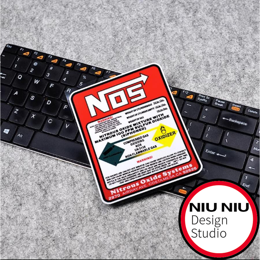 NIUNIU xe dán cho nos dán phản quang máy gia tốc nitơ dán cảnh báo nội thất bình chữa cháy ô tô dán trang trí xe máy dán xe máy dán xe