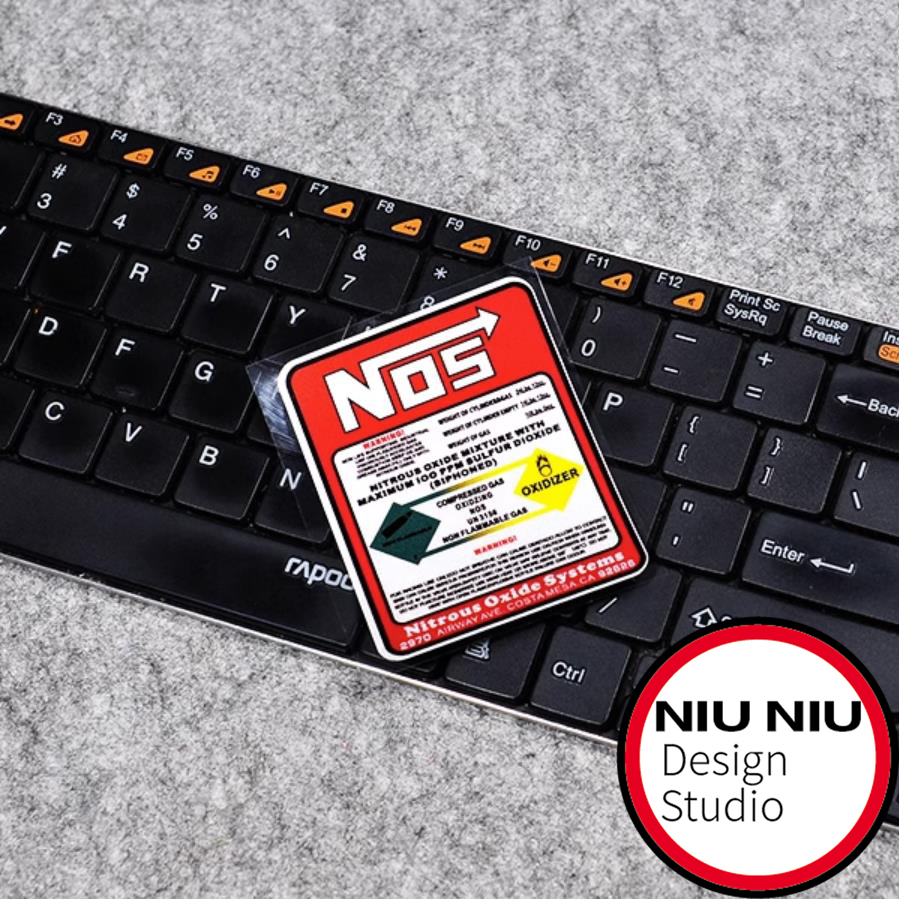 NIUNIU xe dán cho nos dán phản quang máy gia tốc nitơ dán cảnh báo nội thất bình chữa cháy ô tô dán trang trí xe máy dán xe máy dán xe