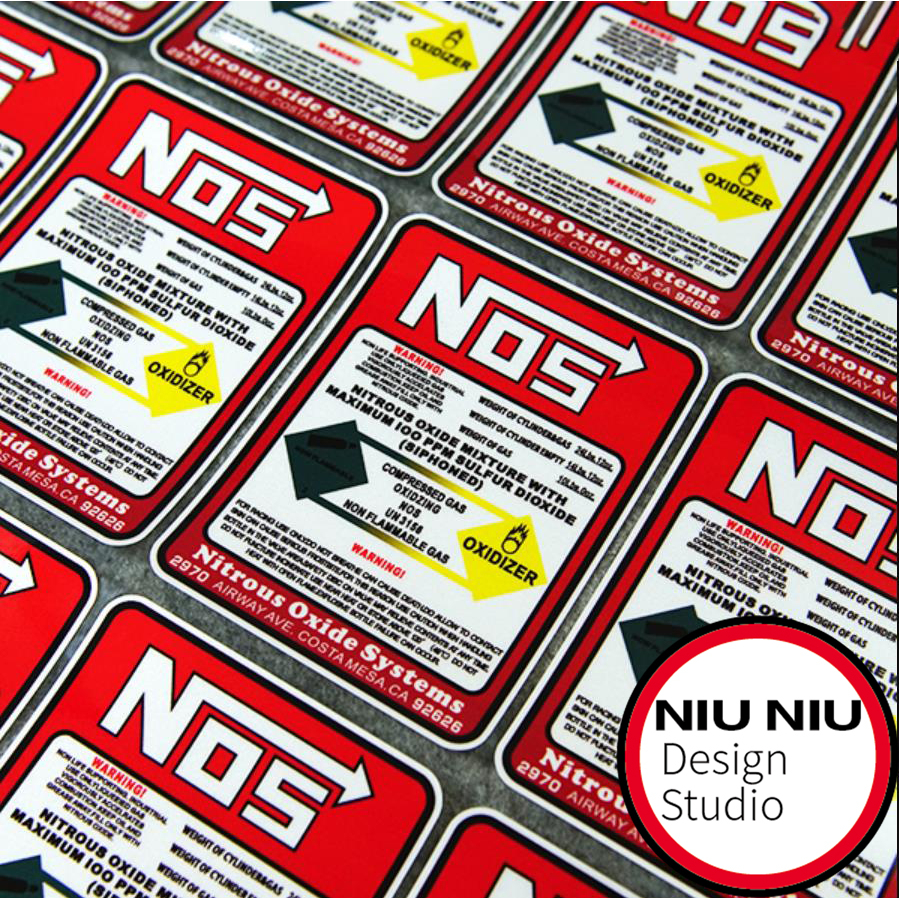 NIUNIU xe dán cho nos dán phản quang máy gia tốc nitơ dán cảnh báo nội thất bình chữa cháy ô tô dán trang trí xe máy dán xe máy dán xe