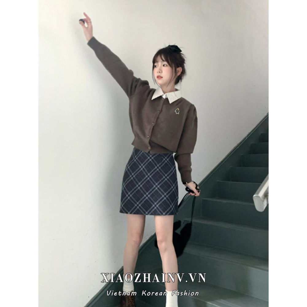 Chân váy ngắn XIAOZHAINV ôm hông phong cách Mỹ cổ điển thời trang cá tính dành cho nữ