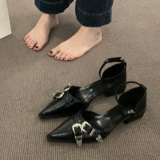 Prowow❤Xăng đan Cao Gót Mũi Nhọn Thời Trang Mùa Thu Dành Cho Nữ