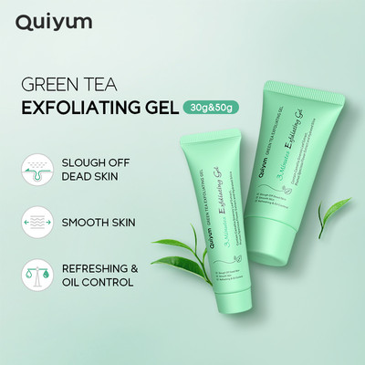 Quiyum green tea / sakura gel tẩy tế bào chết 3 phút loại bỏ da chết mặt body scrub 30g / 50g