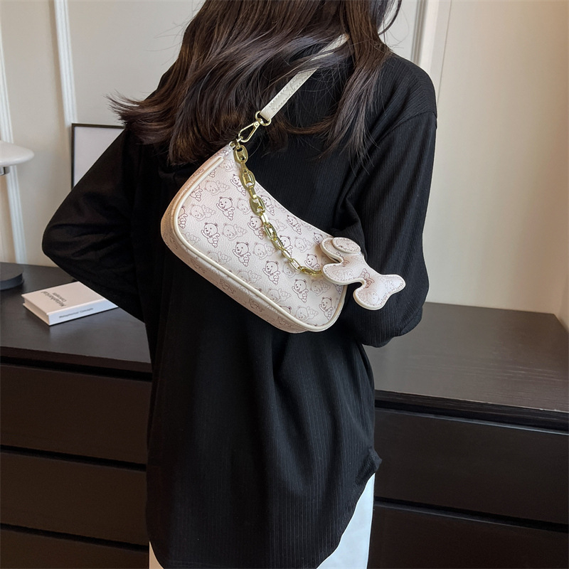 Ielgy Túi Xách Da pu Đeo Vai Phối Dây Xích Kiểu Pháp Thời Trang Cho Nữ