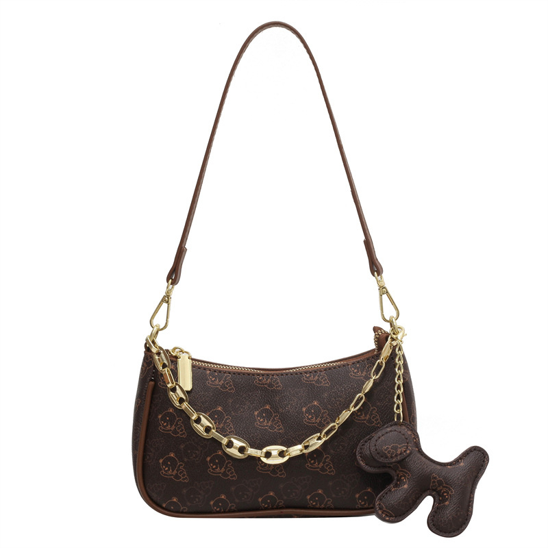 Ielgy Túi Xách Da pu Đeo Vai Phối Dây Xích Kiểu Pháp Thời Trang Cho Nữ