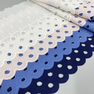 Cuộn dây ren cotton 1m dài 15cm dùng thêu họa tiết trang trí quần áo / rèm cửa