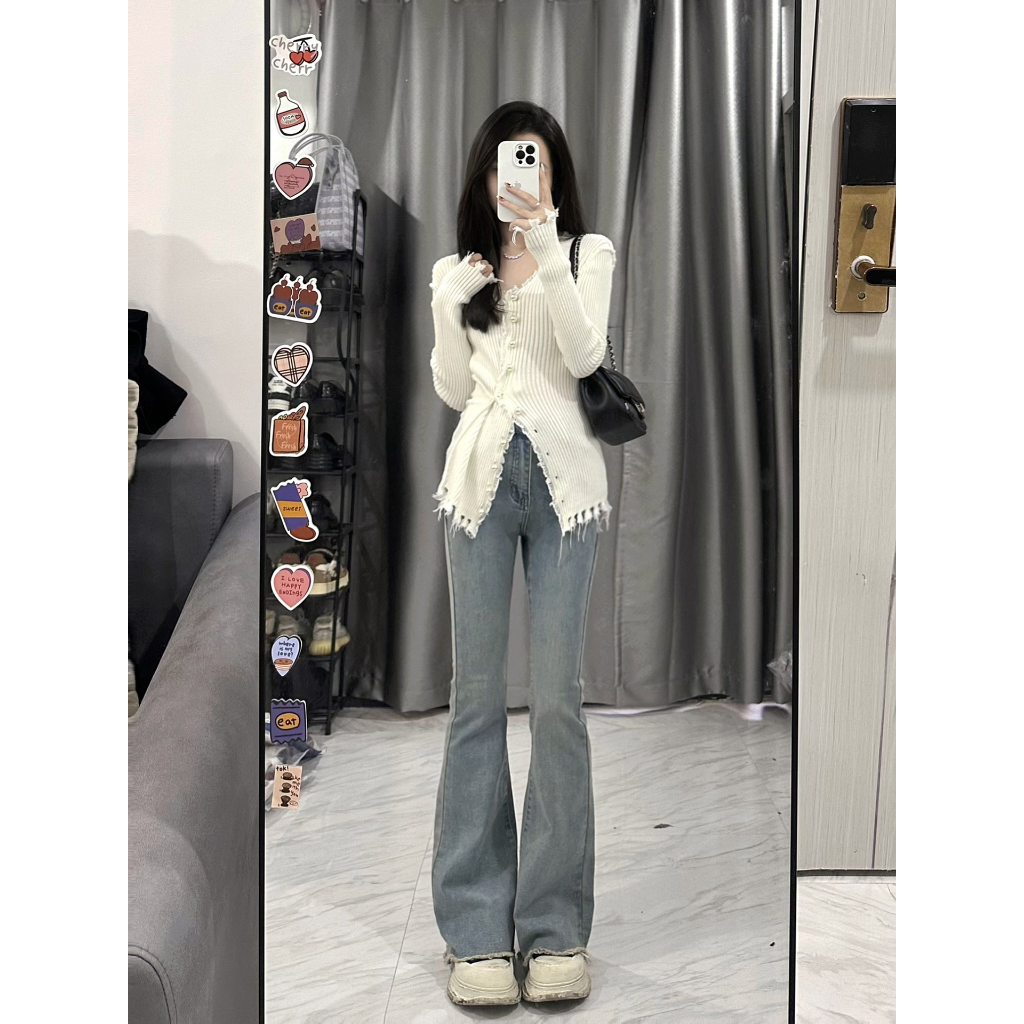 KIKONEY SHOP Áo Khoác Cardigan Áo Len croptop áo tingoan áo nữ kiểu 2023 New Style A21K0H3