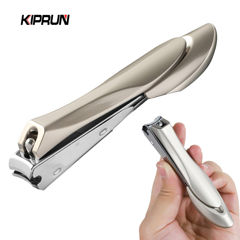 Kiprun nail clipper trimmer lớn sắc bén thép không gỉ chống bắn tung tóe máy cắt móng tay sắc bén máy cắt móng tay