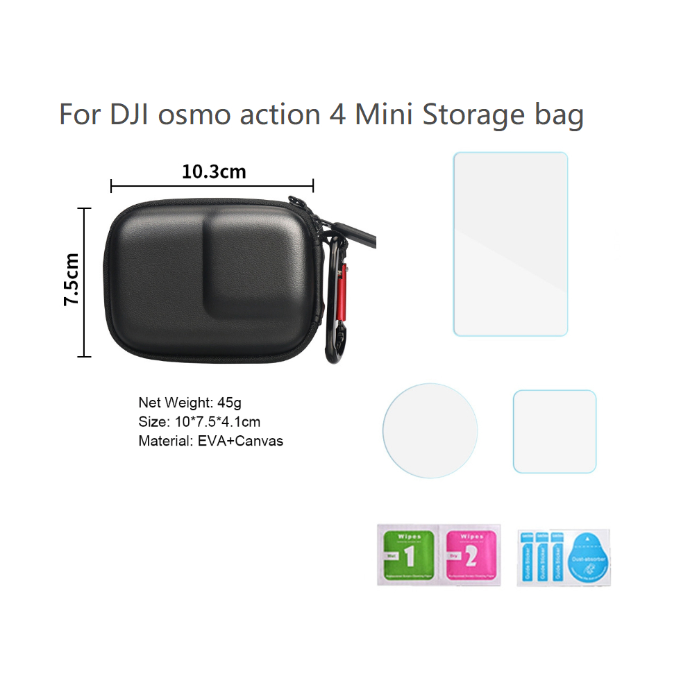 Túi bảo vệ lưu trữ mini cho dji osmo action 4 chải một nửa mở hộp đựng phát hành nhanh cho phụ kiện dji action 4