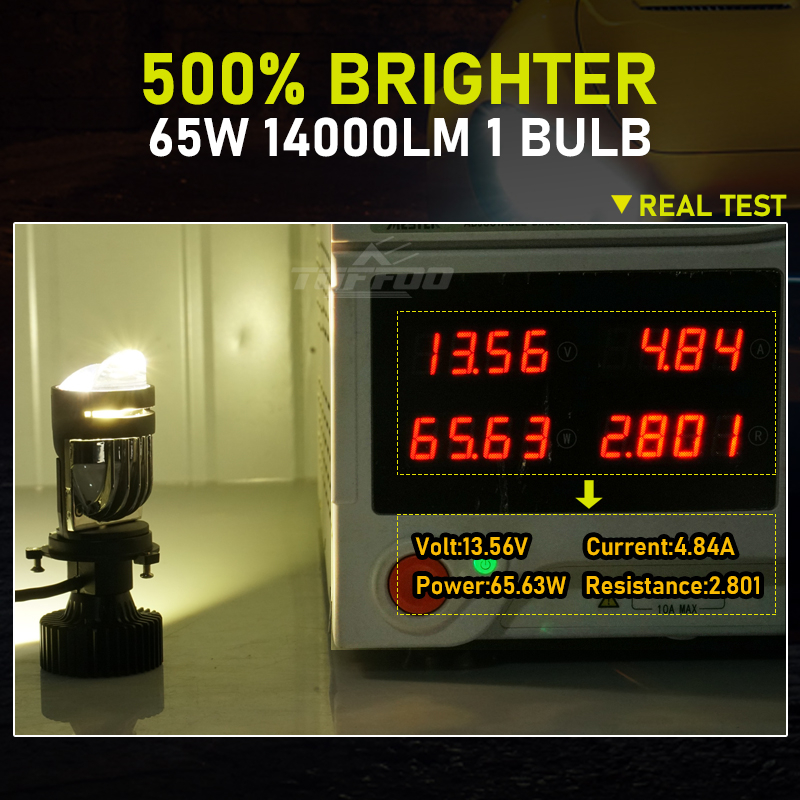 Set 2 Đèn Pha led mini h4 hs1 Ánh Sáng Trắng Ấm 4300k 130w 28000lm 6000k Cho Xe Mô Tô